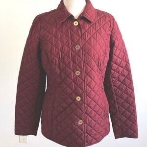 C Wonder Quilted Barn Coat Size S Burgundy Wine Grandmacore Cottagecore Momcore